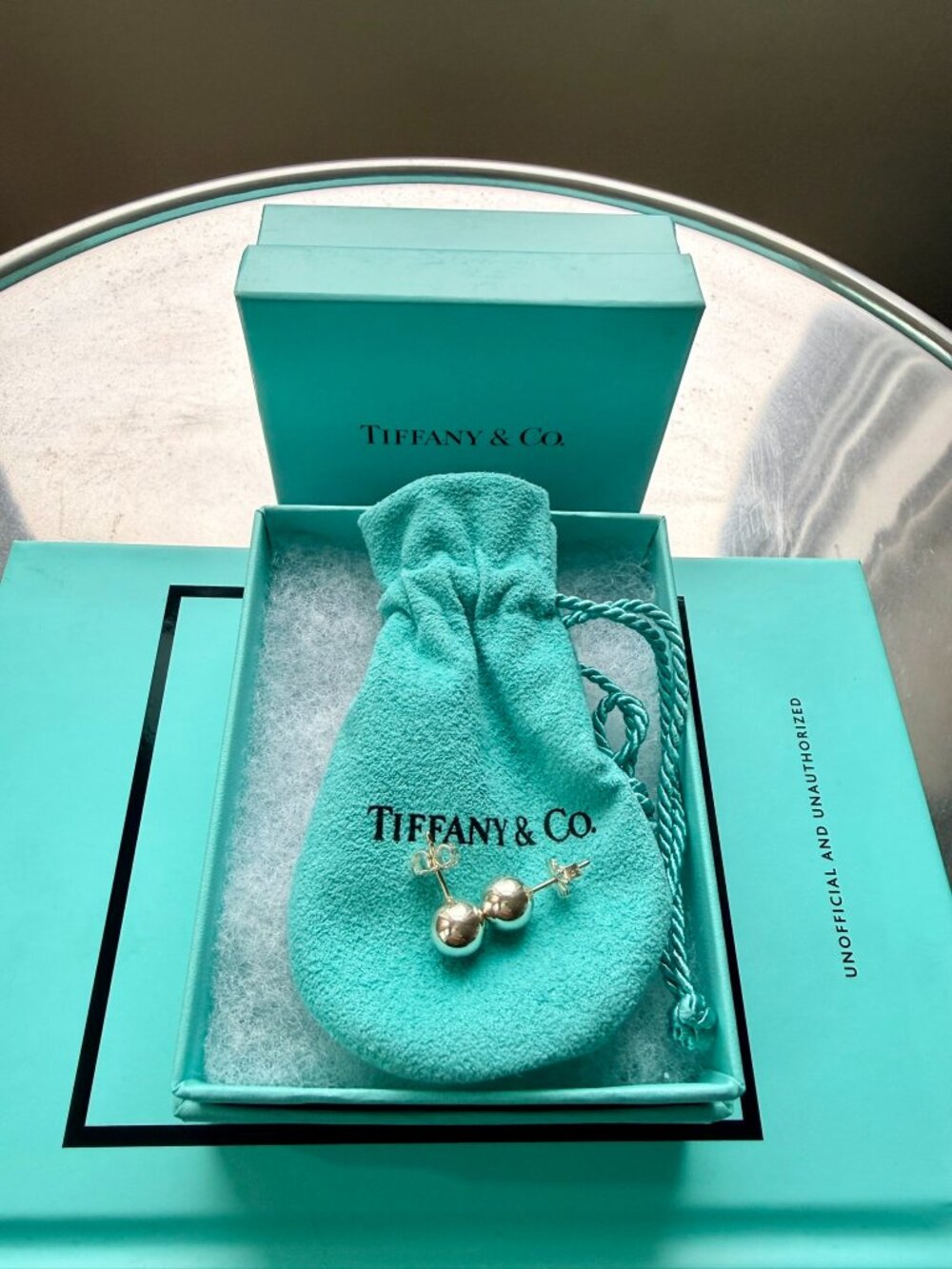 Tiffany & Co. Hardwear 10mm Bead Ball Stud Earrings Sterling Silver